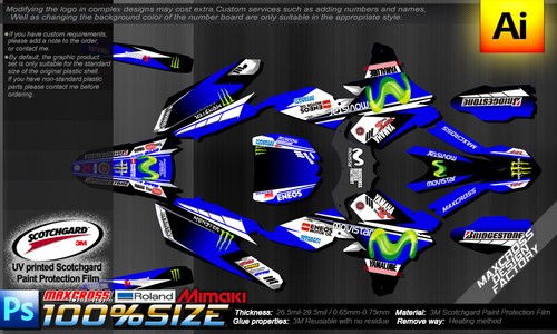 YAMAHA WR250F WR450F YZ250F YZ450F YZ250FX YZ450FX MAXCROSS GRAPHICS KIT MV1 - Picture 2 of 4