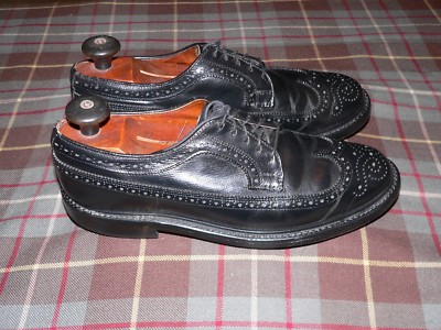Vtg Stuart McGuire Black Pebble Grain Longwing Dress Shoes  display picture 1
