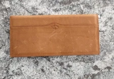 Vintage Boulder Ridge Tan Leather Large Folding Wallet/Business Card Organizer
