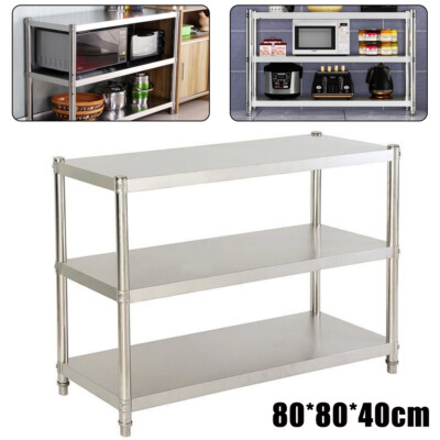 3 Tiers Kitchen Shelf Shelving Rack Restaurant Shelves Rack Stainless Steel USA