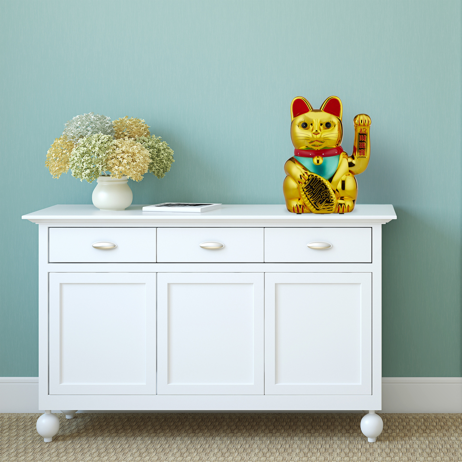 Thumbnail - Winkekatze Gold Maneki Neko Xl Glückskatze Glücksbringer Große