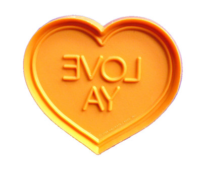 Hallmark COOKIE CUTTER Valentines Vintage CANDY HEART Love ORANGE Holiday SOFT