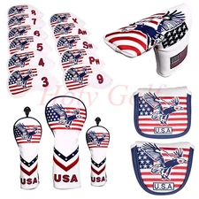 USA Eagle Golf Club Head Cover For Driver Fairway Wood Hybrid Iron Putter
