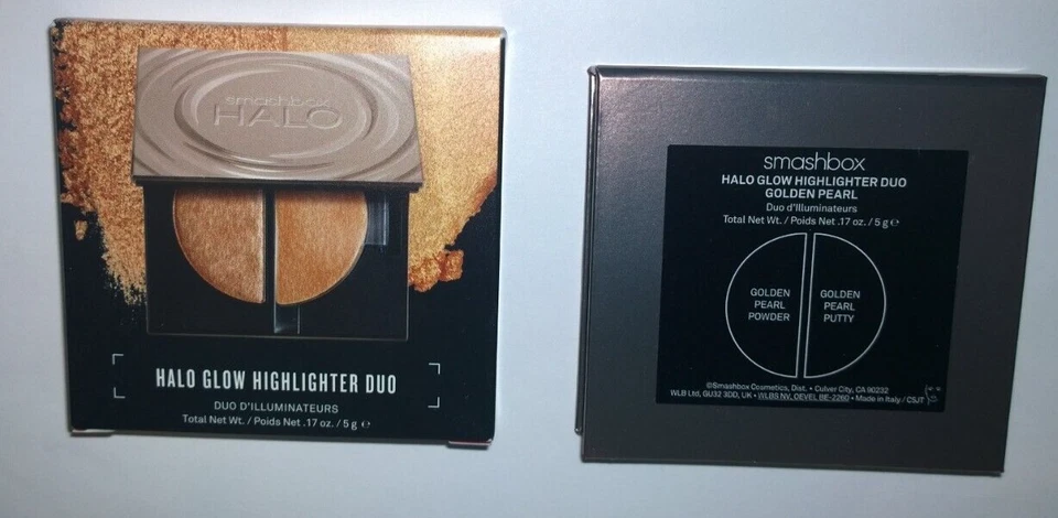 Smashbox Halo Glow Highlighter Duo Golden Pearl Putty and Powder - New in Box - Image 4 of 4