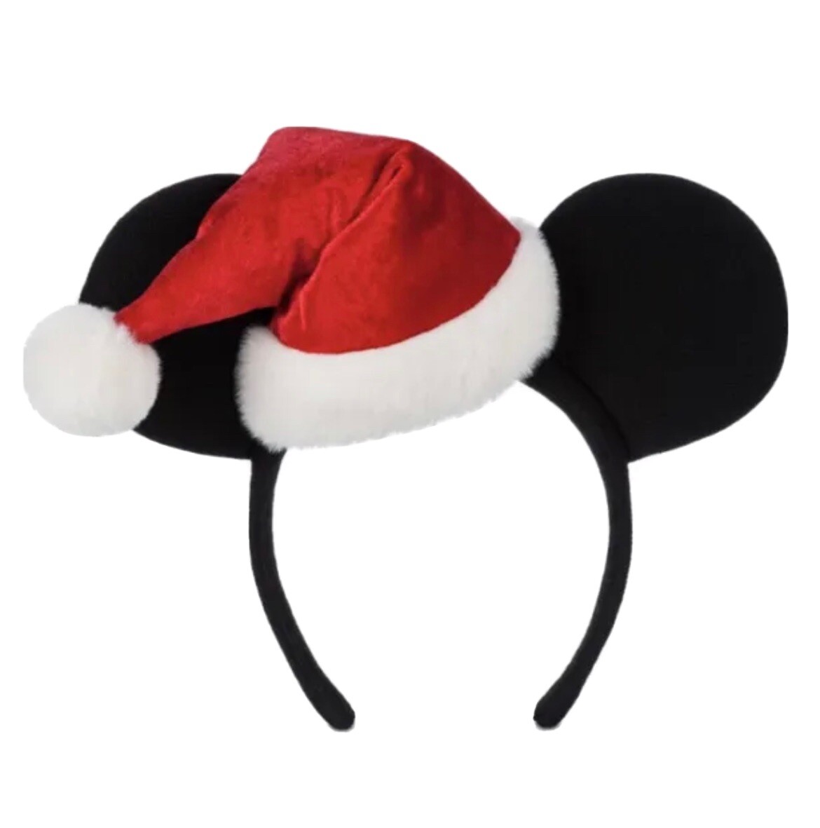 NEW! Disney Parks Mickey Santa Hat Minnie Ears Headband 