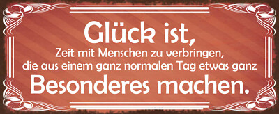 Holzschild 27x10 Glück aus Tag Besonderes machen Wand Deko Bar Kneipe Cafe Samml