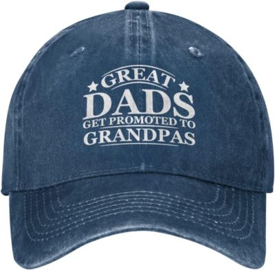 Great Dads Get Promoted to Grandpas Father's Day Baseball Cap Adjustable Unisex