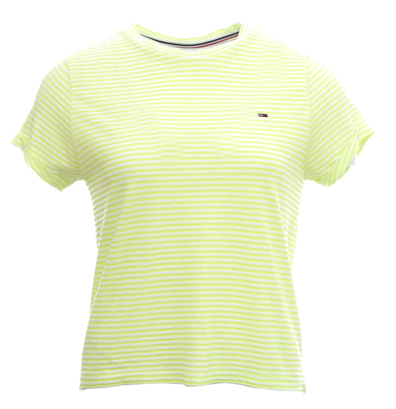 Tommy Vaqueros Camiseta Mujer de Rayas Amarillo Lima DW09790 Relaxed a Rayas