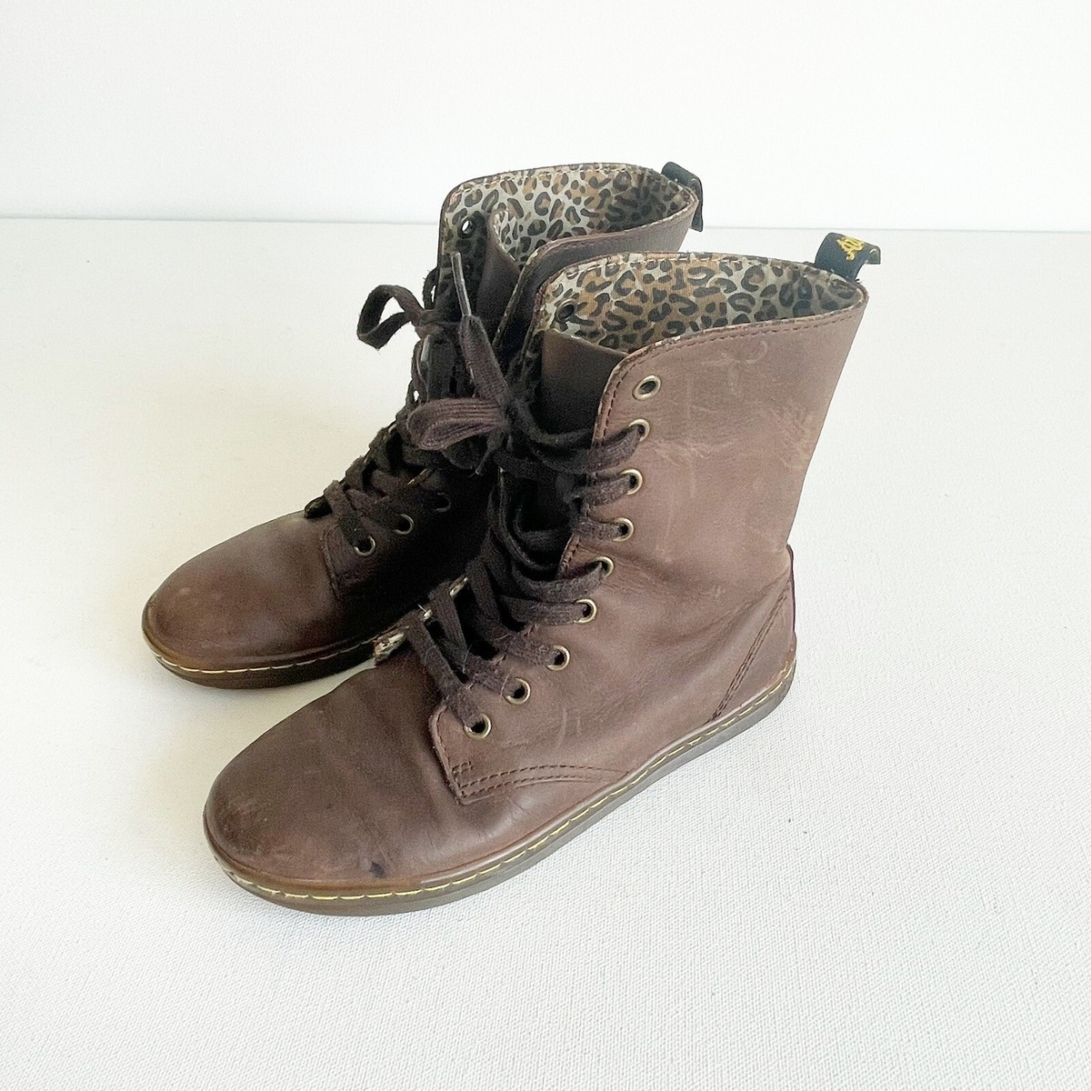 Dr Martens Stratford Women's Fold Down Boot Brown Leopard bootie
