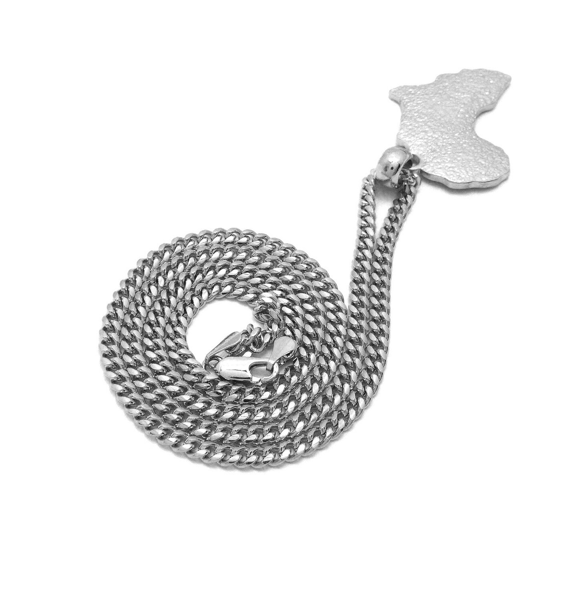 Ciondolo In Argento 925 A Forma Di Cartina Continente Africano - Foto 2