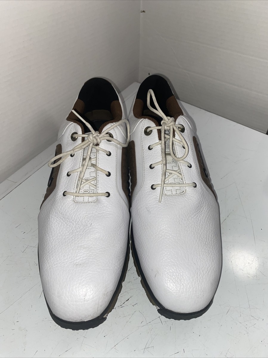 Men Nike Zoom Trophy Golf Shoes White Brown Soft Spikes 379228-173 Sz 10 W/ Case Men main image 4