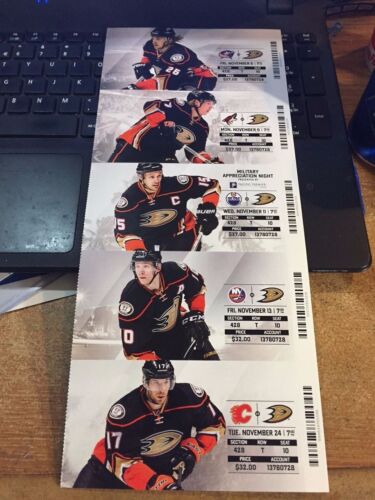 2015-16 ANAHEIM DUCKS SEASON TICKET STUB PICK YOUR GAME DROPBOX PERRY GETZLAF - Picture 3 of 10