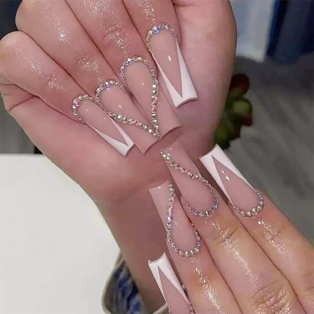 acrylic nail designs diamonds