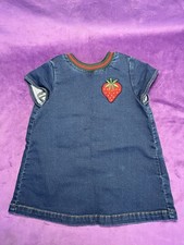 GUCCI Italy Baby Girl Blue Denim Dress 9-12 Months Short- Sleeve