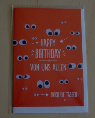 Geburtstag Spruch Grußkarte Klappkarte Augen Happy Birthday von uns Allen !