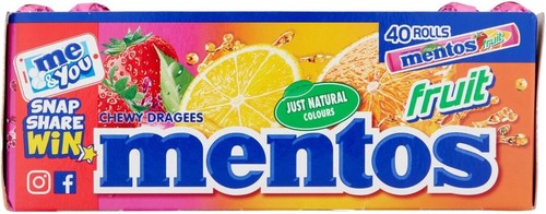 Mentos Fruit Flavoured Soft Chews, Party Sweets With Natural Colours, 40 Rolls - Picture 3 of 5