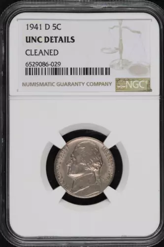 1941 D Jefferson Nickel NGC Uncirculated Details *DoubleJCoins* 2200-40