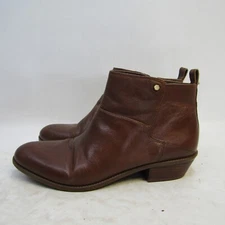 Franco Sarto Womens Sz 9 M Brown Leather Zip Ankle Fashion Boots Booties