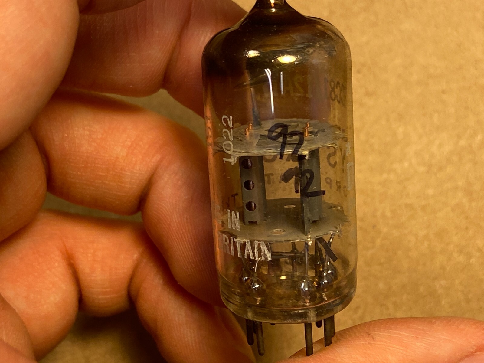 Vintage Amperex 12AT7 ECC81 Tube Tests Super Strong Balanced 1960 TK1