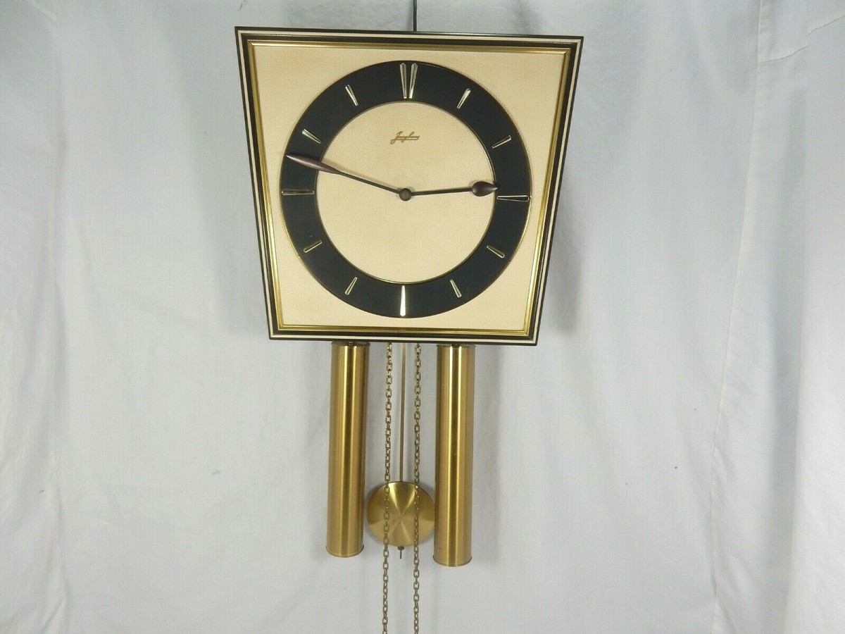 50s JUNGHANS Wanduhr / wall clock in a rare shape & design