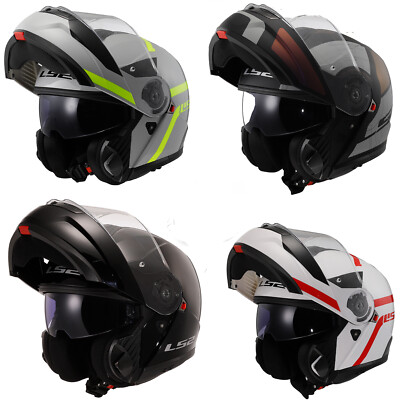 LS2 MODULAR FF908 STROBE II ECE22.06 MOTORCYCLE CRASH HELMET BLACK MONZA WHITE