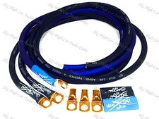 Sky High Oversized 4 Gauge AWG Big 3 Upgrade BLUE/BLACK Electrical Wiring Kit