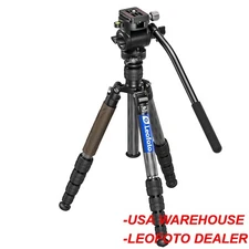 Leofoto LX-225CT+BV-1 Reversible Travel Tripod + Bino Fluid Head Kit