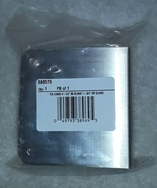 Blank Deadbolt Door Repair Cover Stainless Steel Fits Weslock, Weiser