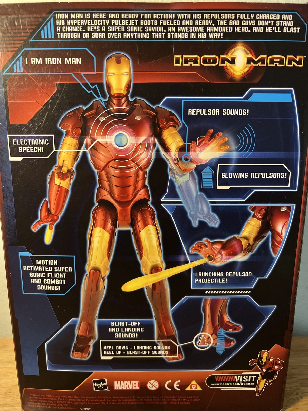 Iron Man Repulsor Power 11” Tall Figure Motion Activated Sounds. NIB