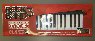 PS3 PlayStation 3 RockBand 3 Music Keyboard w/ Dongle & Strap NEW SEALED NO GAME