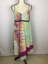 Simply Vera Vera Wang Midi Cami Dress Size M Womans Purple Empired Elastic Waist