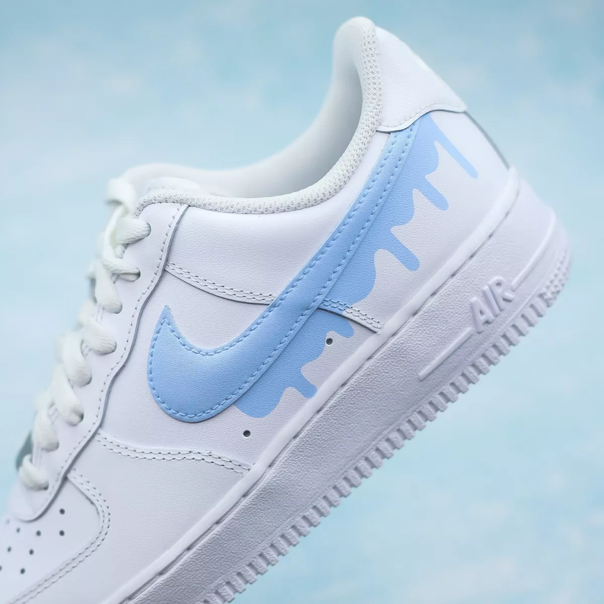 Custom Airforce 1 Blue and White Drip 