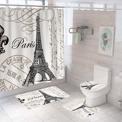Eiffel Tower Shower Curtain Bathroom, Louis Vuitton Shower Curtain And Rug Set