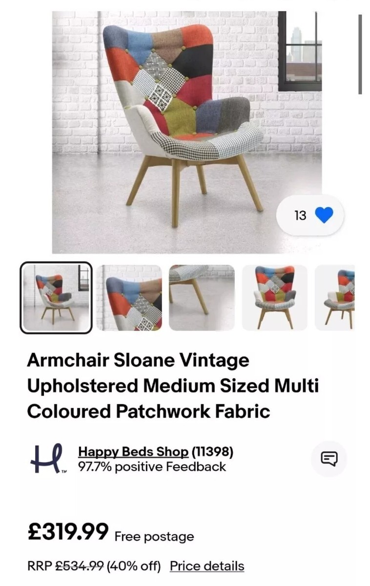 Patchwork Fabric Sloane Patchwork Chair Birlea Sloane Stool In