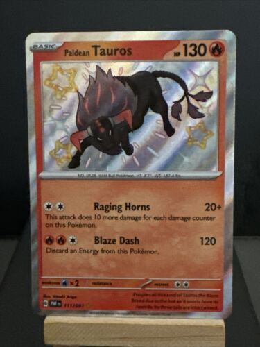Pokemon Card Tauros 111/091 Paldean Fates Baby Shiny Rare Near Mint - Picture 1 of 2
