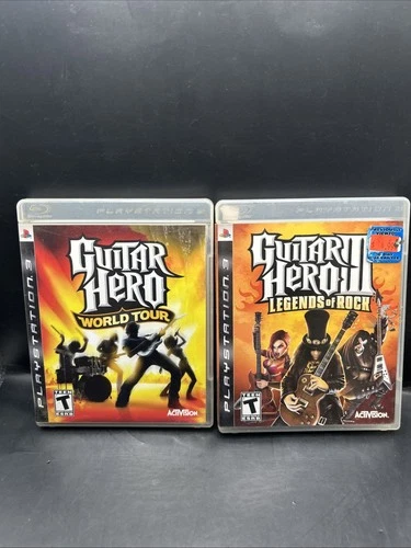PS3 Game Lot of 2 Guitar Hero III Legends of Rock & World Tour CIB