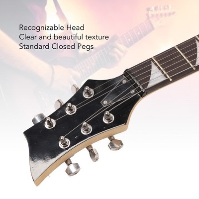 E-Gitarre 24 Bund Gelbe Flamme Geformt E-Gitarre Anfänger Kit Mit Picks Sait SAL