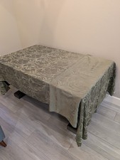 Green Sheen Classic Damask Floral Scroll Tablecloth 59.8"x144" Rectangle