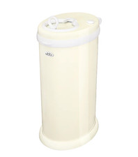 Ubbi Stainless Steel Diaper Pail w/ Airtight Childproof Lid - Ivory - NIB