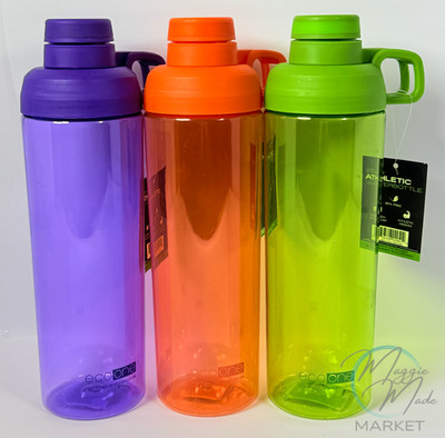 New 25oz Athletic Water Bottle BPA Free EcoOne Flip Cap Reusable Sports Bottle