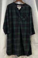 Vintage Victoria's Secret Country 80's Night Gown Medium Plaid Cotton Flannel