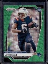 2024 Panini Prizm Javon Baker RC Green Wave Rookie #344 Patriots