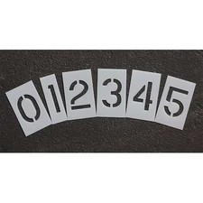Rae Stl-108-8060 Pavement Stencil, Number Set, 0 Thru 9, Blanks, 6 In Character