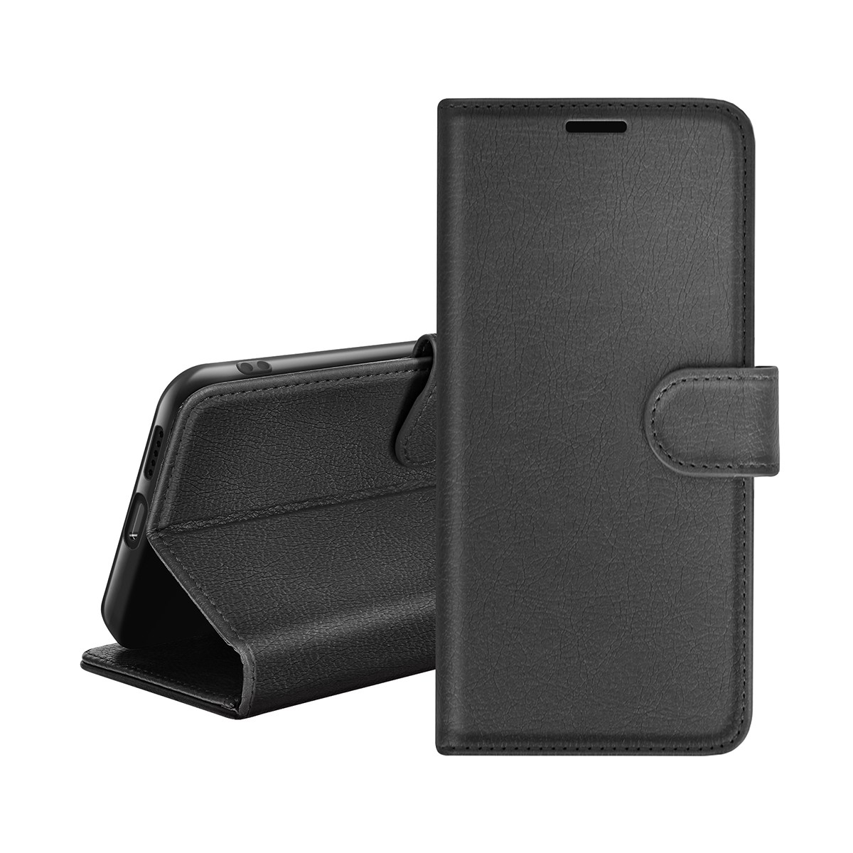 Coque portefeuille de qualité pour Samsung A11 Zanaé en similicuir noir sur mesure