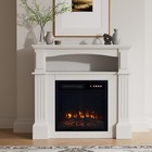 Electric Fireplace Surround Log Fire LED Flame Heater Mantle Suite with Remote