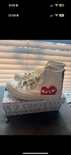 Converse alte Comme De Garcon crema taglia 5