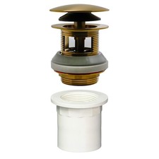 Westbrass D98LTBPA-18 Integrated Overflow Drain 1-1/2 in. NPSM Coarse Thread ...