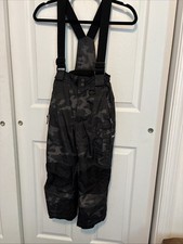 Youth 32  weatherproof Suspender snow pants XS 5/6 Black Camo