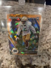 2021 Prizm Draft Picks  #147 Jeremiah Owusu-Koramoah RC Orange Cracked Ice