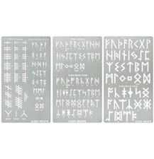 Aleks Melnyk No.489 Metal Stencils, Elder Futhark and Ogham Runes, Ancient Al...